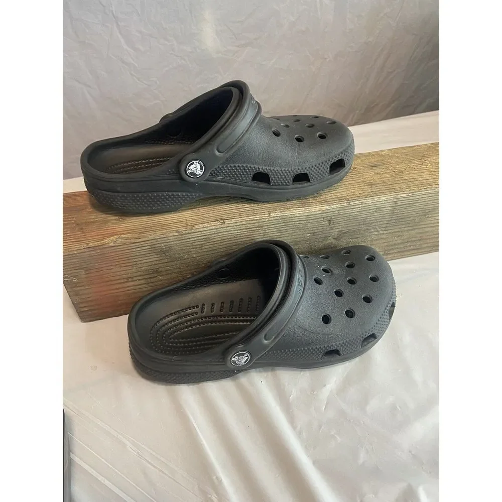Unisex Genuine Kids Crocs- Black Classic Clog- Says J 3‎ On The Bottom